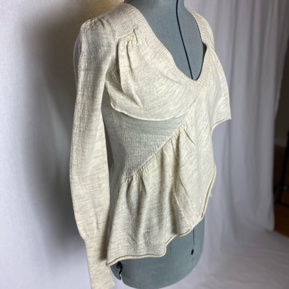 Sparrow Heather Oatmeal 100% Merino wool sweater. - Picture 5 of 14